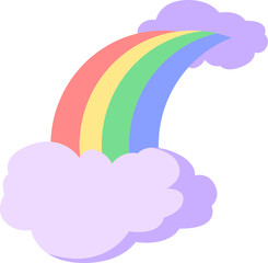 Rainbow Arch with Clouds Illustration