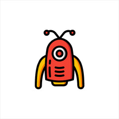 red robot vector illustration