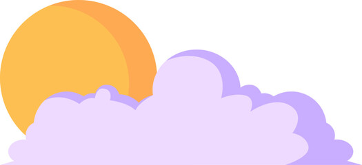 Cartoon Sun Hiding Behind Clouds