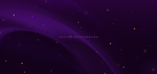 Abstract purple background with light purple curved ray and sparkle.