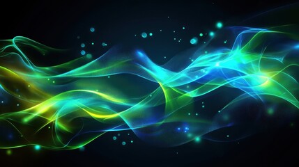 abstract blue and green energy waves background