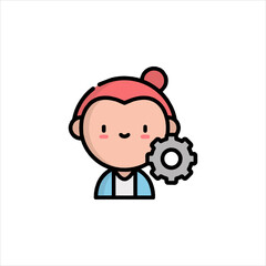 cartoon character of businessman