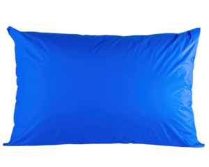 Bright Blue Decorative Pillow on Transparent Background for Home Interior and Comfort