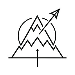 Business Logo with Symbolic Mountain Line Art