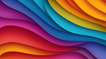 Colorful waves of paper create a vibrant abstract design