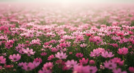 Fototapeta premium Pink Dawn: A Field of Dreams AI Generated