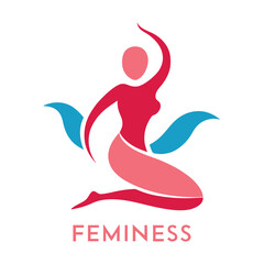 Minimalist Fitness Logo with Yoga Pose