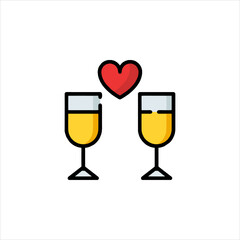 wine glass with heart