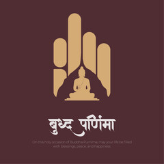 Obraz premium Happy Buddha purnima Post and Greeting Card. Vesak and buddha purnima Celebration Banner Vector Illustration