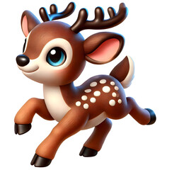 Illustration of a cute Deer animal isolated on a transparent background