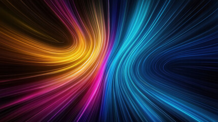 Obraz premium Colorful light trails merge in a dynamic abstract design