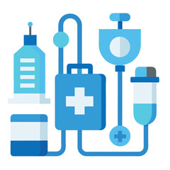 Hospital Equipment in Clean Flat Vector Style