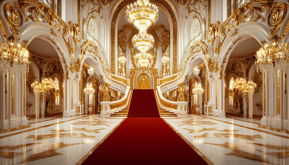 hallway of a royal palace at night