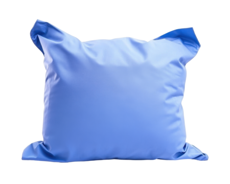 Soft Blue Pillow on Transparent Background Ideal for Home Decor and Comfort Needs