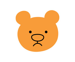 Cute doodle sad bear face icon. Sad upset bear. Teddy kawaii emoji. Hand drawn animal emoticon. Expression teddy head. Bad mood. Vector illustration isolated on white background.