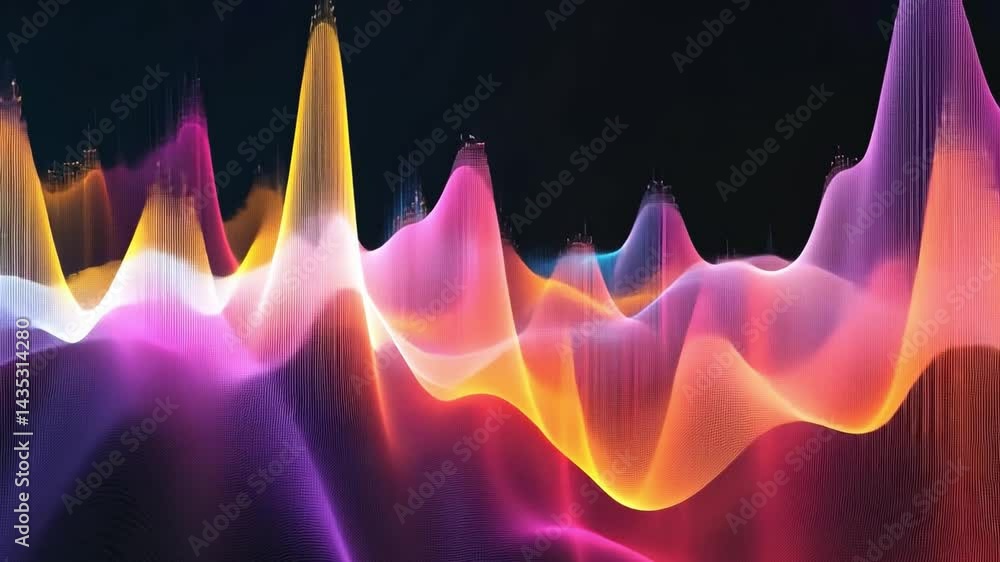 Aufkleber vibrant digital waves an abstract spectrum of colorful energy and movement in visual design