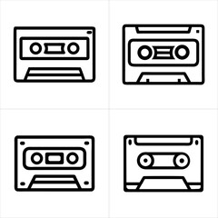 cassette icon set
