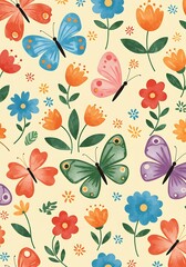 Butterflies & Blooms: A Whimsical Spring AI Generated