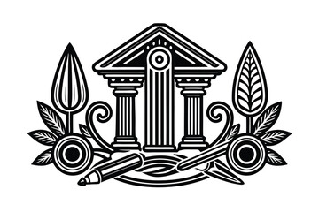 Victorian style Color Pen Finance Banking Line Symbols