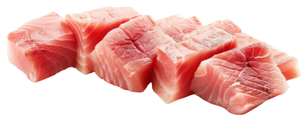 PNG Sliced raw fish slices ingredients preparation.