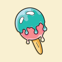 ice cream small illustration design