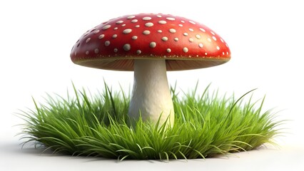 red mushroom isolated on white