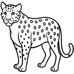 Graceful Jaguar Outline in Vector