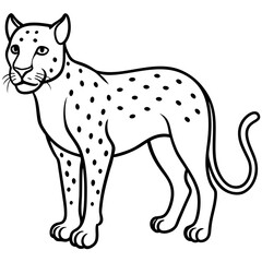 Graceful Jaguar Outline in Vector