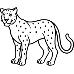Graceful Jaguar Outline in Vector