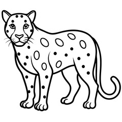 Graceful Jaguar Outline in Vector