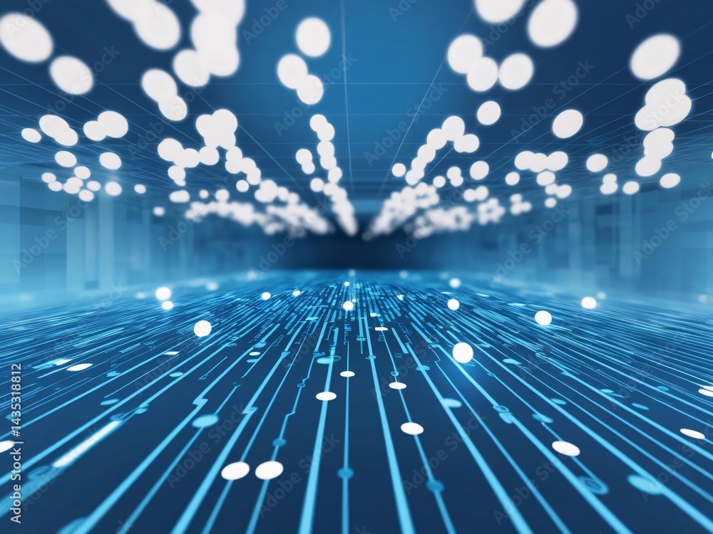 Aufkleber illuminated pathways: data flow and technological space