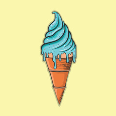 ice cream long vintage design