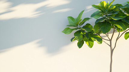 Obraz premium Shadow nature tree plant branches windy motion background. Sunlight overlay effect shadows. Minimal blurred natural backgrounds. Summer tropical surface backdrop.