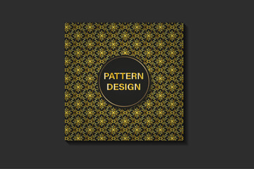 Luxury Geometric Golden Pattern on Black Background, Elegant Islamic Style Decoration, Seamless Abstract Ornament for Invitations, Packaging, Wallpapers, and Branding.