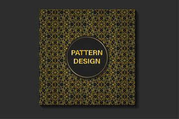 Luxury Geometric Golden Pattern on Black Background, Elegant Islamic Style Decoration, Seamless Abstract Ornament for Invitations, Packaging, Wallpapers, and Branding.