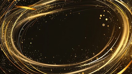 Golden swirl light abstract background.