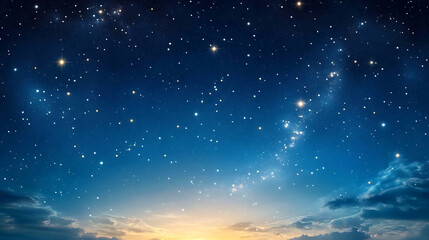 Naklejka premium Green galaxy space background. Starry night sky background. Night sky with stars.