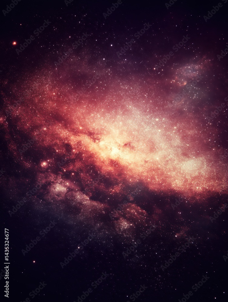 Poster cosmic nebula in deep space with vibrant colors and distant stars creating a sense of wonder and exp