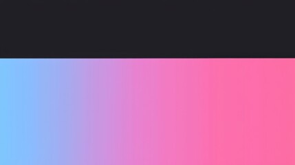 A minimalist design with a black background and a gradient of pink and blue.