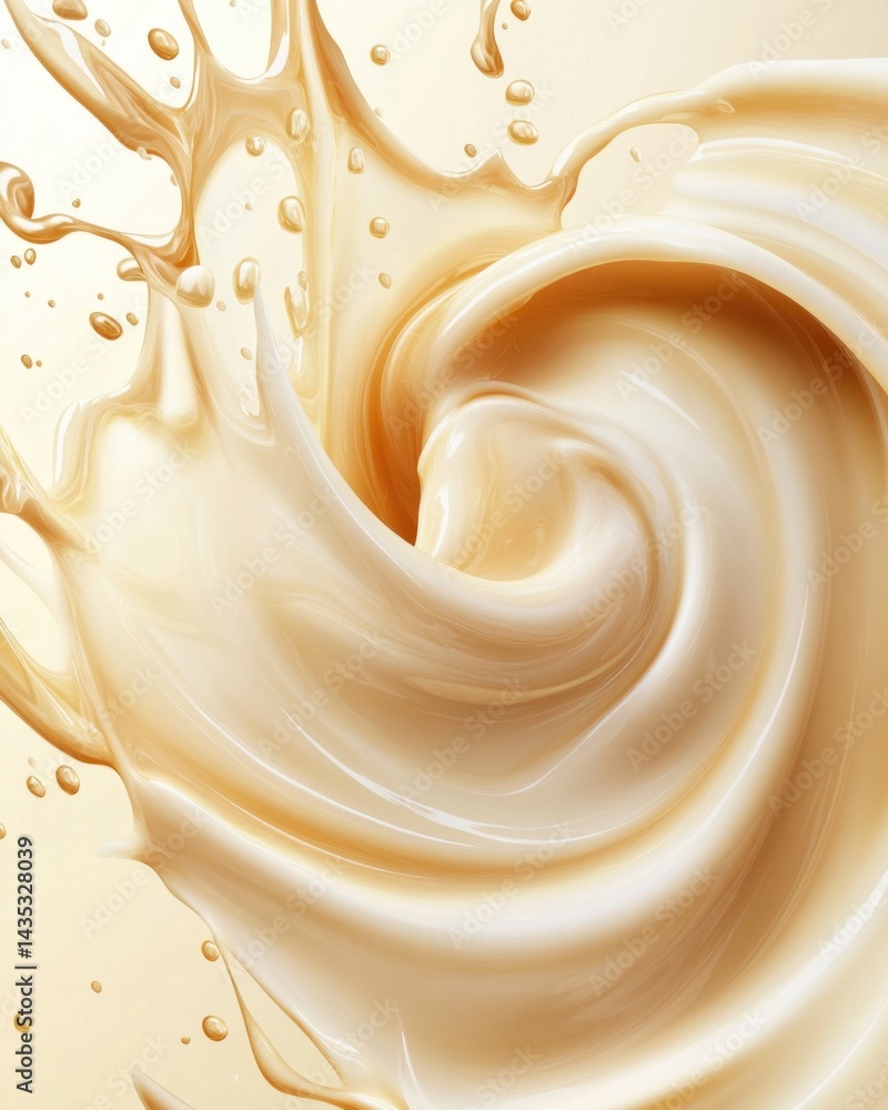 Poster liquid caramel swirl abstract background creamy texture with dynamic motion and smooth surface swirl