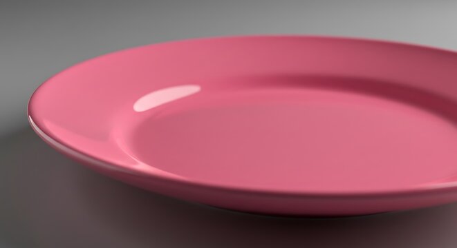 A Pink Plate Rendered In Vivid Detail AI Generated