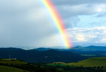 Elegant Rainbow abstract landscape.