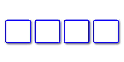 Set of vector origami banners with shadow. Square shape of paper banner. Square 4 sided geometric shape line art vector icon for apps and websites. Round Squares.