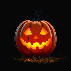 halloween pumpkin on black background