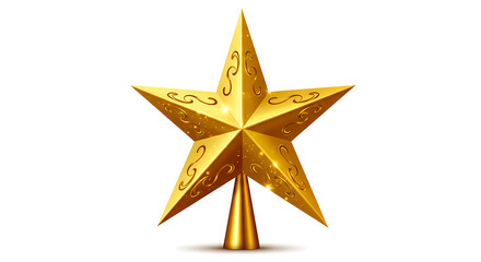 Obraz premium bright golden Christmas star tree topper