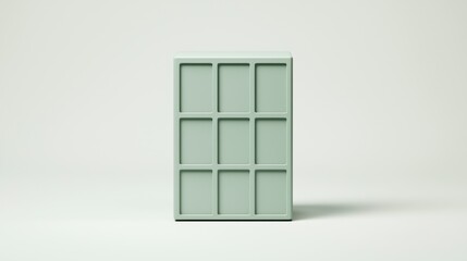 A light green cube-shaped object with nine compartments.