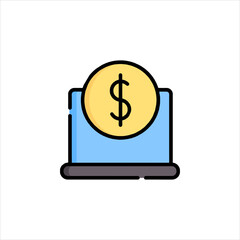 dollar sign on laptop