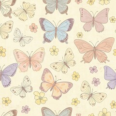 Pastel Flutter: A Butterfly Garden AI Generated