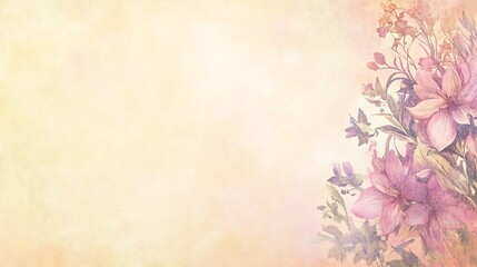 Pastel floral banner background.