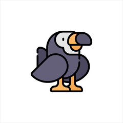 cartoon penguin with blank sign